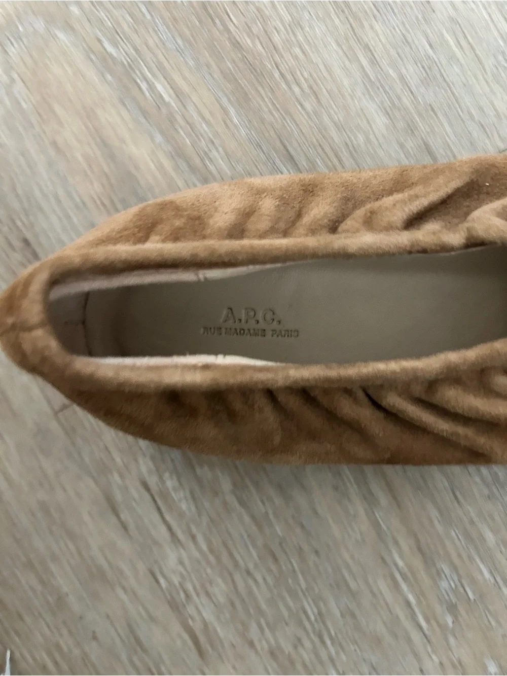 A.P.C. Women's Suede Ballet Flats in Tan